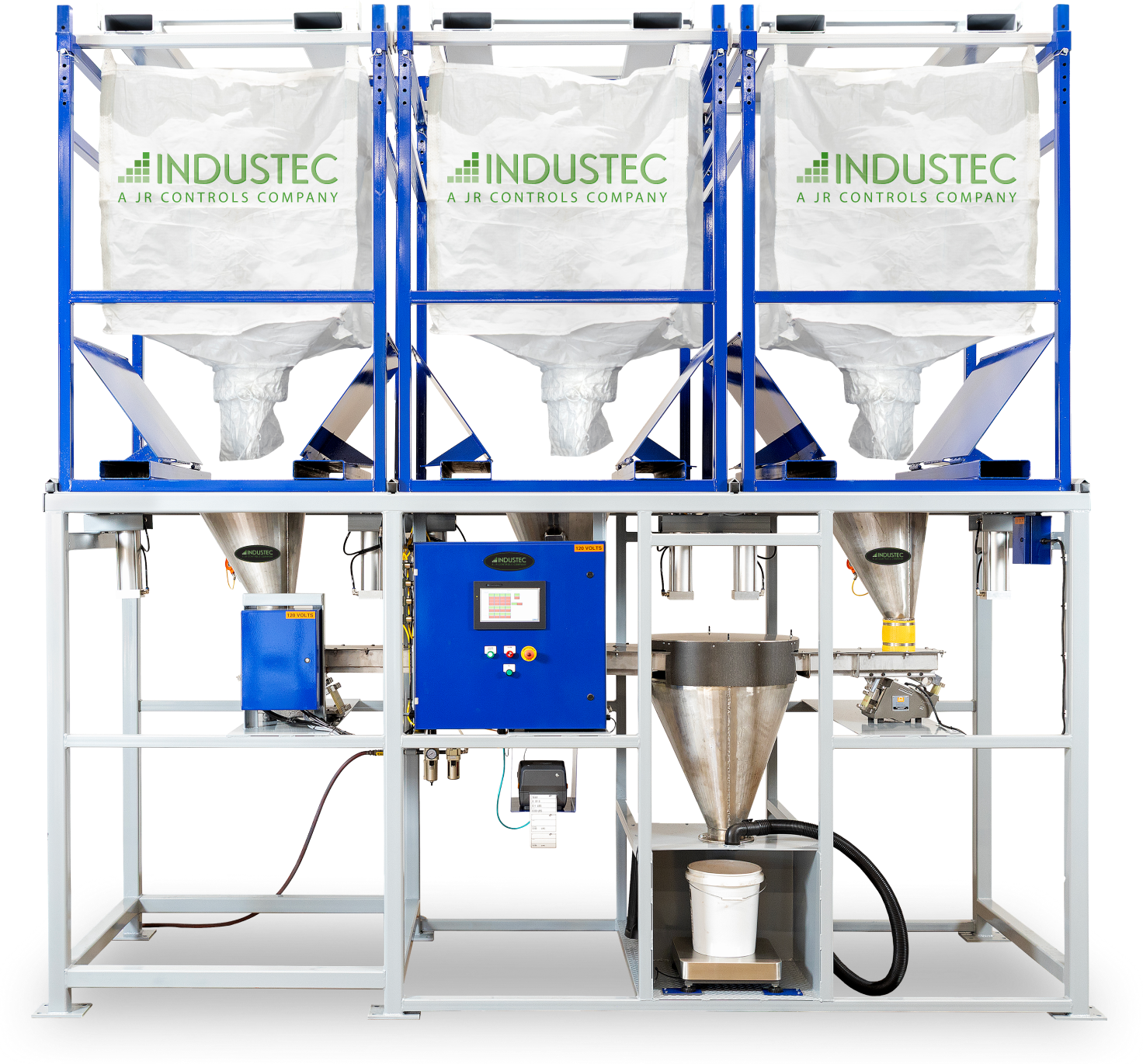 Industec Powder Pigment Dispensers used in the concrete product production industry